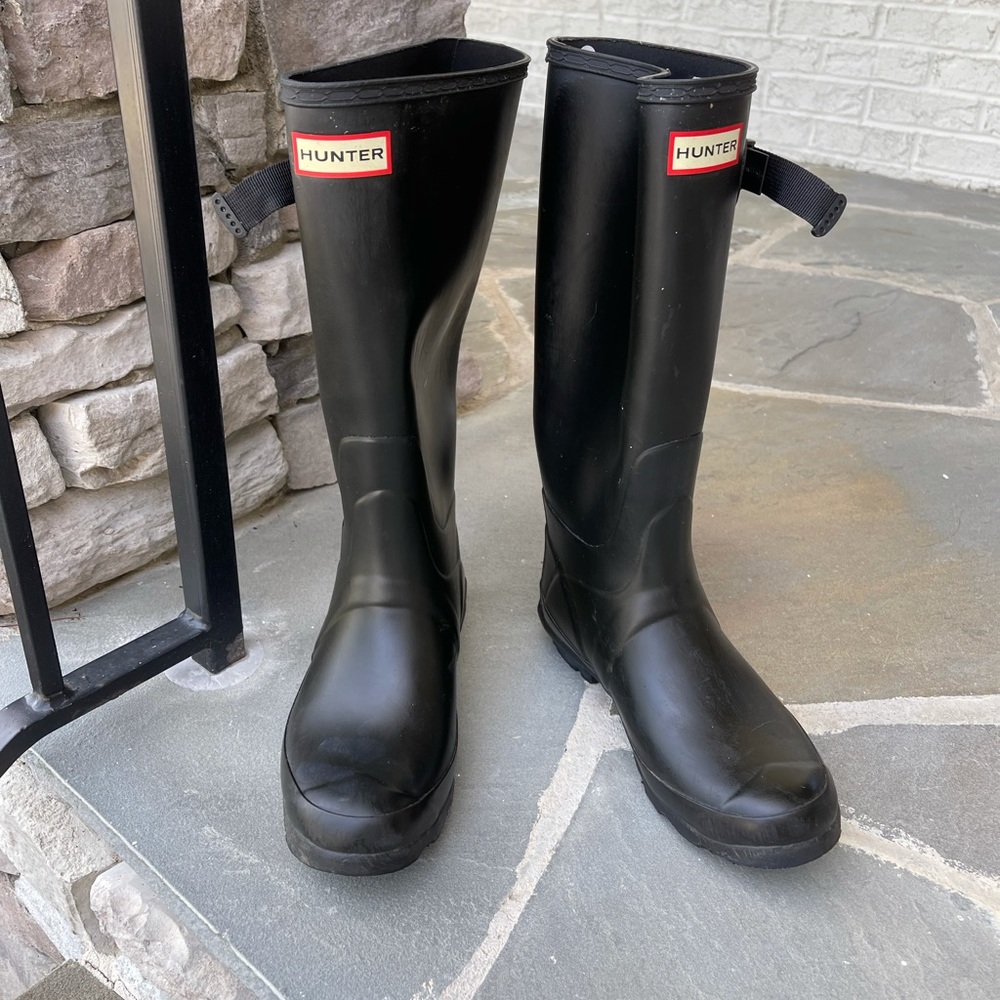 Hunter Rain Boots 7F Wide Calf Vintage Wellington